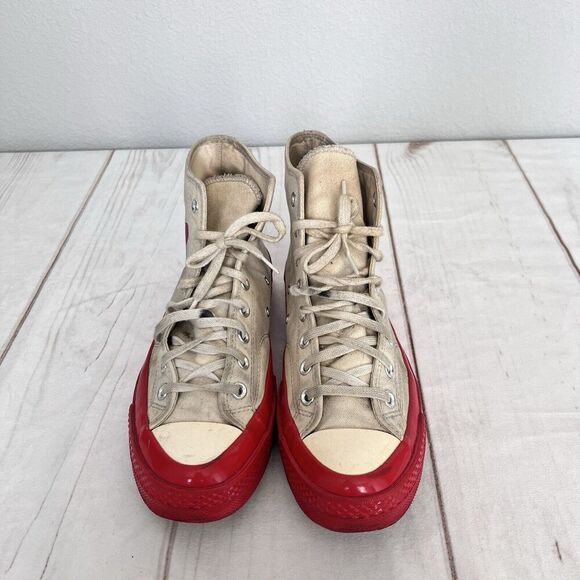 Converse Chuck Taylor X CDG Play All-Star 70 Hi Top Beige Red (A01794C) … - Picture 3 of 11